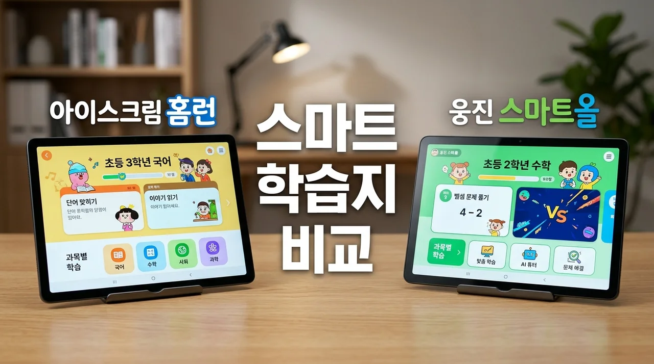 아이스크림 홈런 vs 웅진 스마트올: 우리 아이를 위한 최적의 스마트 학습지 선택 가이드