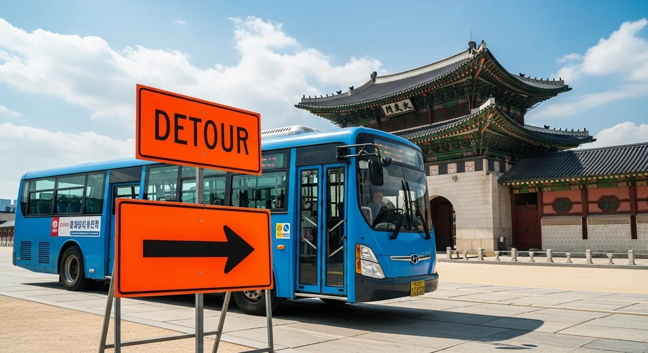 시내버스 우회 노선 및 임시 정류소 안내