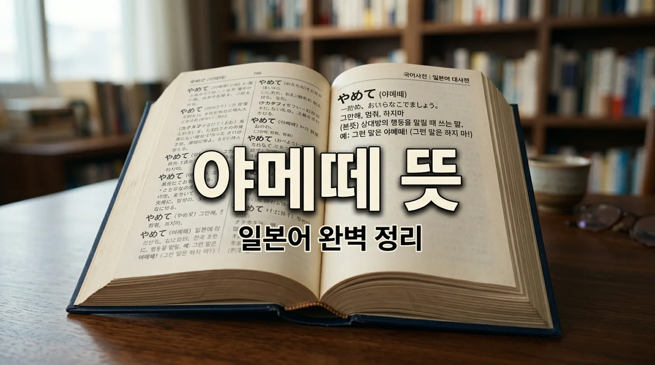 야메떼 뜻, 일본어 やめて의 정확한 의미와 올바른 사용법 정리