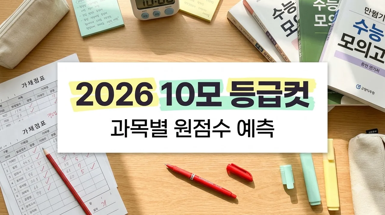 2026 10모 등급컷 완벽 분석과 과목별 원점수 예측